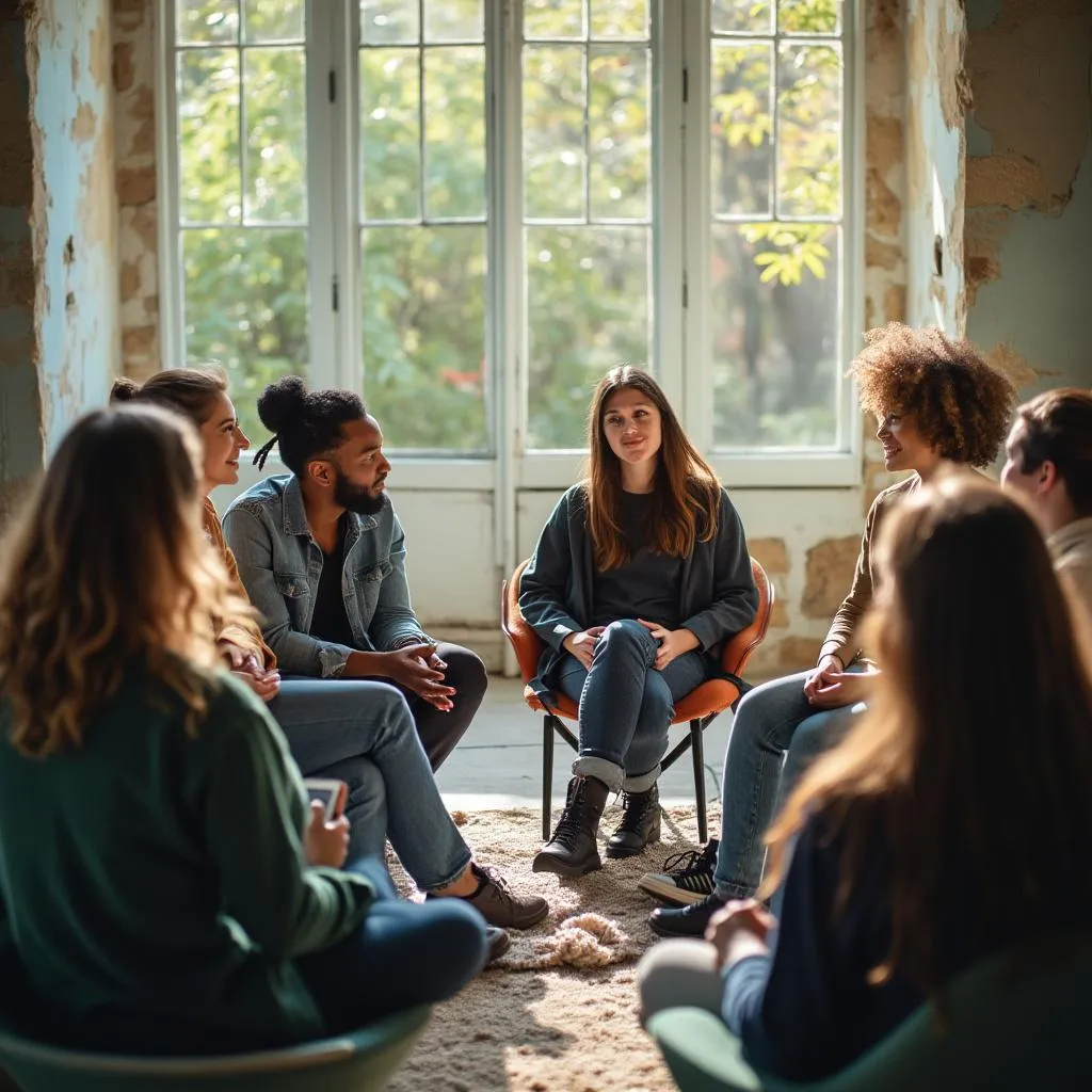 GrowthPath group coaching session with diverse participants