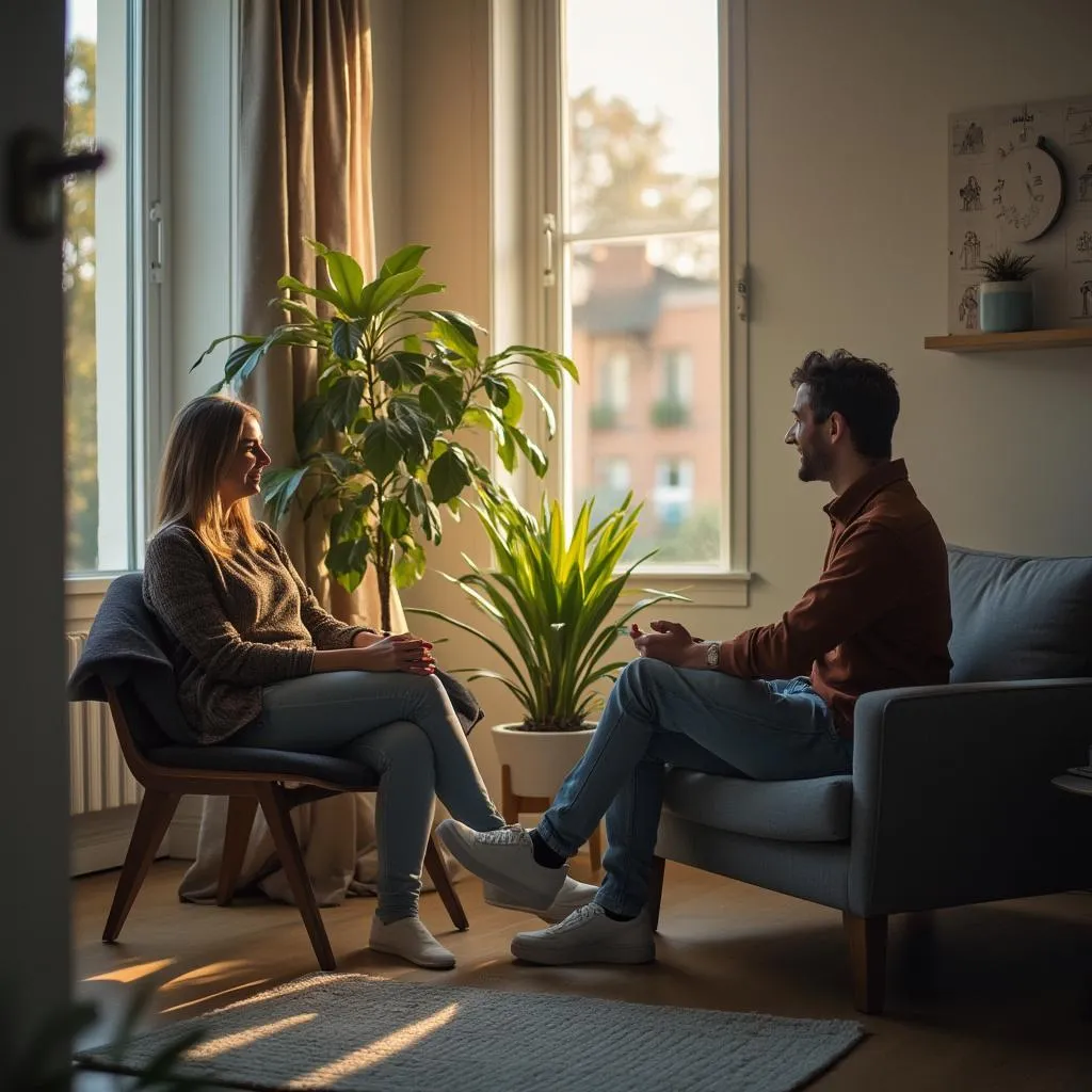 One-on-one coaching session in comfortable private office