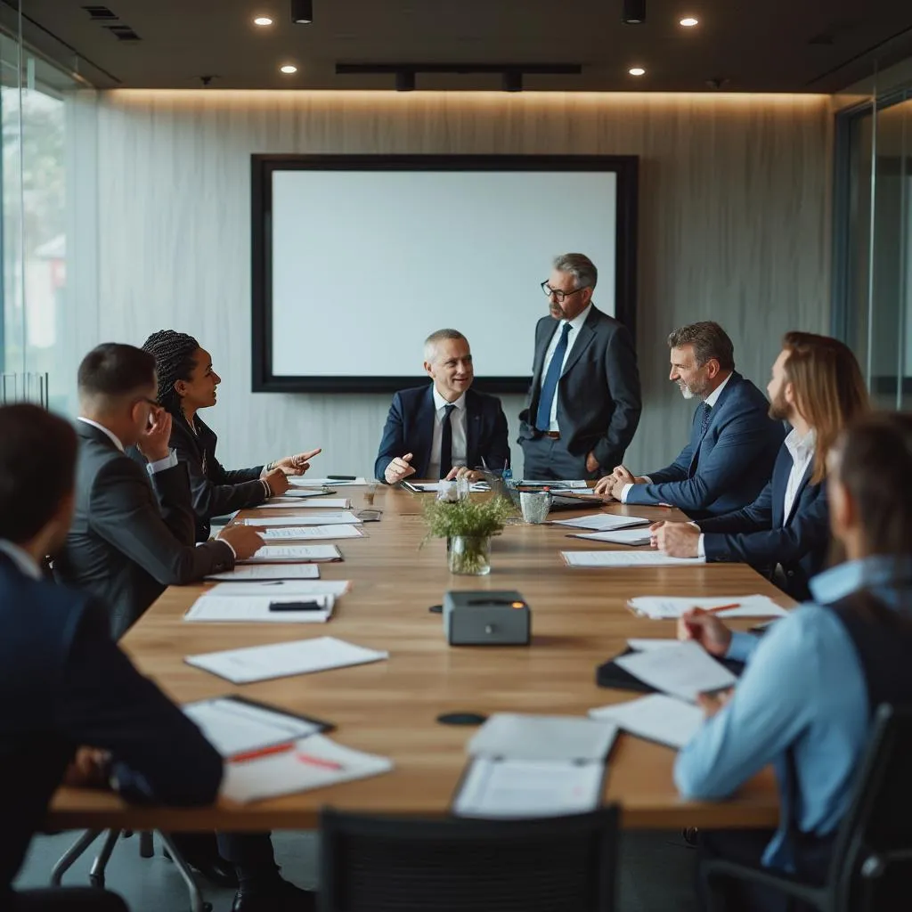 Corporate executives in professional development session